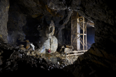 Komora dolu Johanness s lezným oddělením na povrch. Ten přízrak vlevo je figurína.