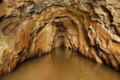 Poměrně dlouhá štola železorudného dolu v Brdech