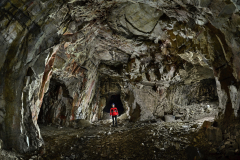 Podzemní těžba vápence v německém Oberwiesenthalu